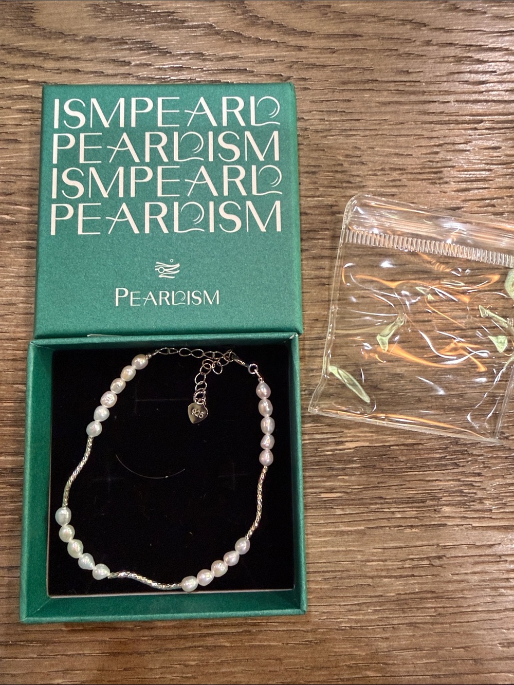 Genuine Freshwater White Seedless Pearl and 925 Silver Pearlism Bracelet